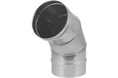 Kachelpijp Ø 80 mm RVS enkelwandige bocht 60°