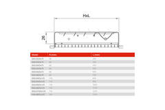 Volumeregelaar voor kanaalrooster 825x225 mm voor buis 630 tot 1400 mm - DGS-D825x225