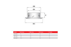 RVS ventilatie ventiel 200mm toevoer -en afvoer met klemveren - DVI-C200