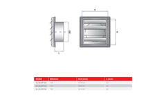 RVS gevelrooster 125mm met beweegbare lamellen hoge doorlaat - EL-SS-OP125 SS