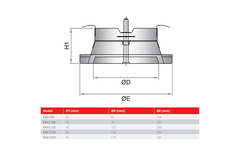 Ventilatie afvoer ventiel 100mm met metaal klemveren - EAV-C100 RAL9010