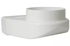 Rechthoekige kunststof verticale 90° bocht Ø125mm - 220X55mm KLD25-125