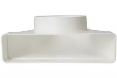 Rechthoekige kunststof verticale 90° bocht Ø125mm - 220X55mm KLD25-125
