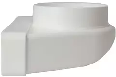 Rechthoekige kunststof verticale 90° bocht Ø125mm - 220X55mm KLD25-125
