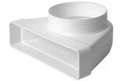 Rechthoekige kunststof verticale 90° bocht Ø100mm - 220x90mm KLD29-100
