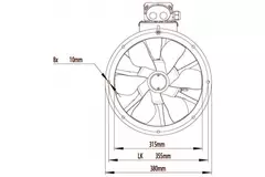Axiaal 315mm kanaalventilator - AL 315 D4 01