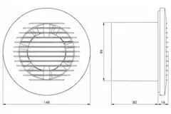 Badkamer ventilator rond Ø 100 mm antraciet - basis EA100A