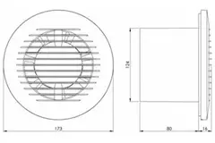 Badkamer ventilator rond Ø 125 mm wit met timer - EA125T
