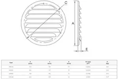 Metalen ventilatierooster rond Ø160 mm beige - MR160Y - RAL1015