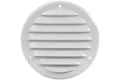 Metalen ventilatierooster rond 125mm wit - MR125 - RAL9016