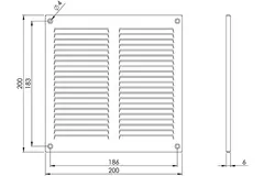 Metalen rooster 200x200mm wit – MR2020