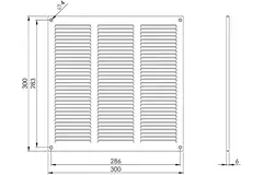 Metalen rooster 300x300mm zwart – MR3030M - RAL9005