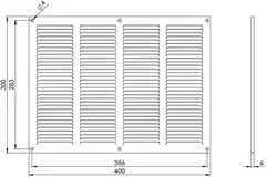 Metalen rooster 400x300mm wit - MR4030