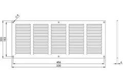 Metalen rooster 500x200mm wit - MR5020