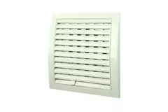 Muurrooster regelbaar 190x190 diameter: 125 wit - ND12R