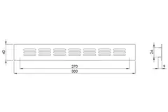 Plintrooster aluminium - wit L=300mm x H=40mm - RA430