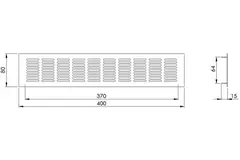 Plintrooster aluminium - zilver L=400mm x H=80mm -RA840S