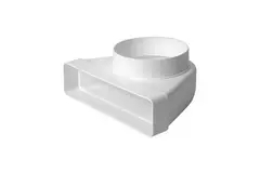 Rechthoekige kunststof verticale 90° bocht Ø100mm - 220X55mm KLD25-100