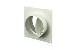 Ronde kunststof muurplaat met terugslagklep diameter: 125mm - AFV125
