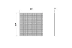 Geperforeerde plafondplaat 600 x 600 mm voor inleg in systeemplafonds - RAL9010