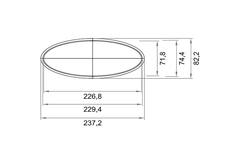 Kanaal 5 meter PVC ovaal 235x80 mm S/S