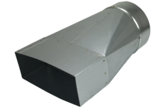Verloopstuk 220x80 mm naar diameter 150 mm tbv instortkanaal