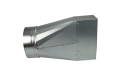 Verloopstuk 220x80 mm naar diameter 150 mm tbv instortkanaal