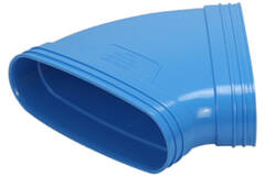 Wavin Ventiza bocht 45 graden PVC ovaal 235x80 mm horizontaal M/M