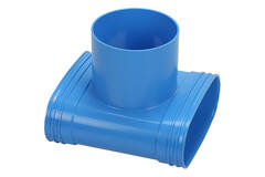 Wavin Ventiza T-stuk PVC ovaal 195x80 mm met diameter 160 mm M/M/M