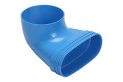 Wavin Ventiza eindstuk 90 graden PVC ovaal 235x80x100 mm met diameter 160 mm M/M