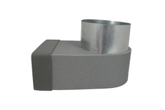 Thermoduct lepe hoekstuk 170mm x 80mm naar Ø 125mm