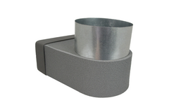 Thermoduct lepe hoekstuk enkel symetrisch 220x80 mm naar diameter 160 mm