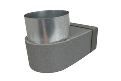 Thermoduct lepe hoekstuk enkel symetrisch 220x80 mm naar diameter 160 mm