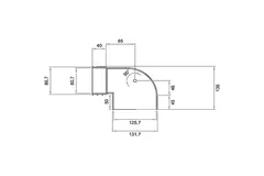 Wavin Ventiza eindstuk 90 graden PVC rond 125x80x50 mm M/M