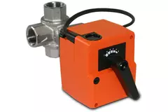 Drieweg kogelkraan DN32 met actuator 230 V - STK 06