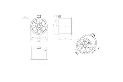 Axiaal 500 mm kanaalventilator rookgas F300- AL 500 D4 F3 01 CFG