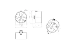 Axiaal 1250 mm kanaalventilator rookgas F300- AL 1250 D6 F3 03 CFG