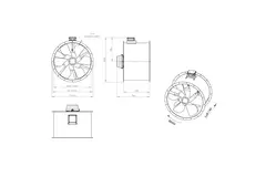Axiaal 900 mm kanaalventilator rookgas F300- AL 900 D4 F3 04 CFG