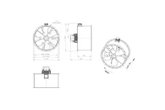Axiaal 1250 mm kanaalventilator rookgas F300- AL 1250 D6 F3 04 CFG