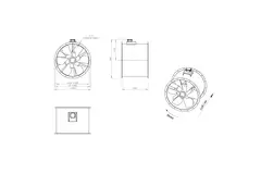 Axiaal 800 mm kanaalventilator rookgas F300- AL 800 D6 F3 01 CFG