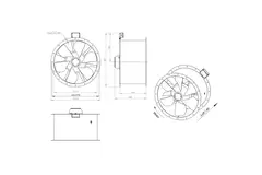 Axiaal 710 mm kanaalventilator rookgas F300- AL 710 D6 F3 01 CFG