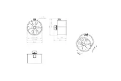 Axiaal 1000 mm kanaalventilator rookgas F300- AL 1000 D4 F3 04 CFG