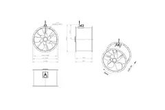 Axiaal 900 mm kanaalventilator - AL 900 D84U 01 CFG