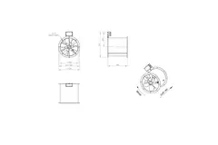 Axiaal 355 mm kanaalventilator rookgas F400 - AL 355 D42U F4 01 CFG