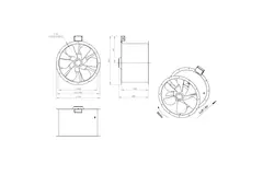 Axiaal 630 mm kanaalventilator rookgas F400 - AL 630 D4 F4 03 CFG