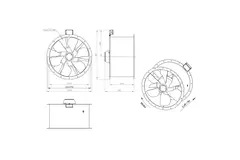Axiaal 710 mm kanaalventilator rookgas F400 - AL 710 D4 F4 02 CFG