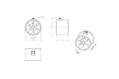 Axiaal 800 mm kanaalventilator rookgas F400 - AL 800 D4 F4 02 CFG