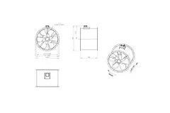Axiaal 800 mm kanaalventilator rookgas F400 - AL 800 D6 F4 01 CFG