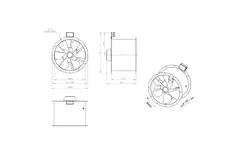Axiaal 560 mm kanaalventilator rookgas F400 - AL 560 D84U F4 02 CFG