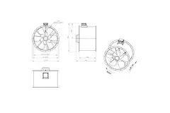 Axiaal 900 mm kanaalventilator rookgas F400 - AL 900 D4 F4 03 CFG